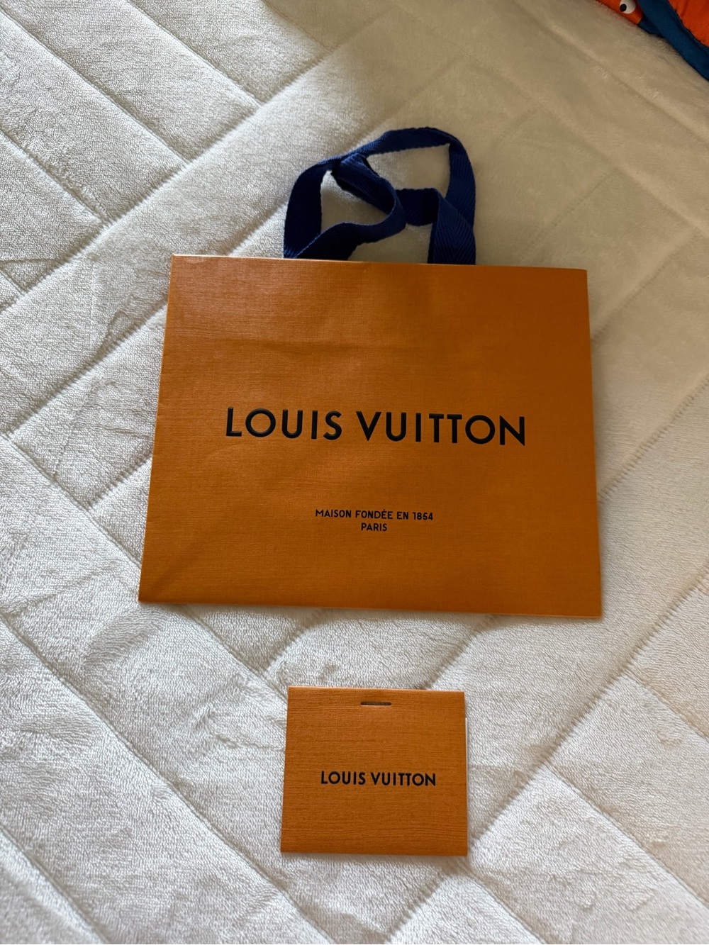 Louis Vuitton Small Orange Gift Bag with gift tag